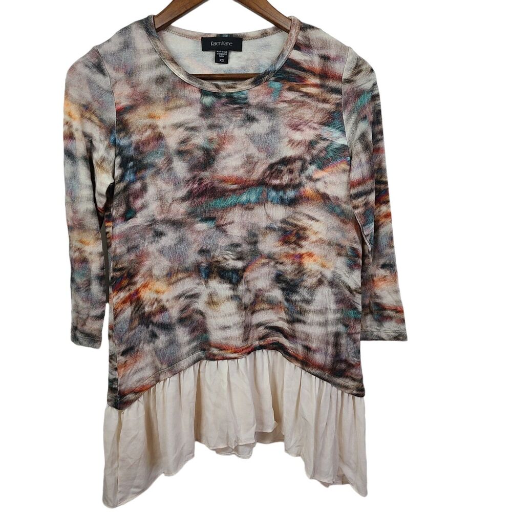 Karen Kane Tie Dye Layered Look Lightweight Sweater Womens XS